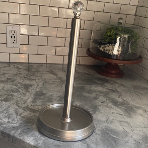 Other - Stainless Steel Paper Towel Holder with Crystal Top - Silver